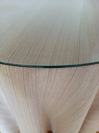 Mesa camilla redonda 70cm, con cristal y mantilla