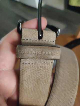 Cinturón de hombre beige y negro