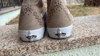 Tênis Vans bege, usados 1x, como novos