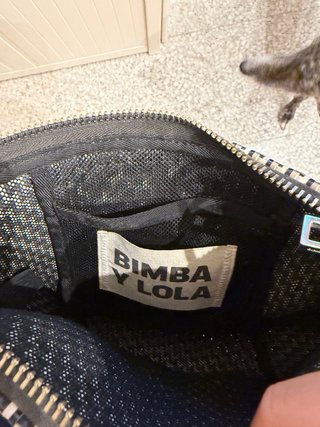 Bolso Bimba y Lola tejido blanco y negro