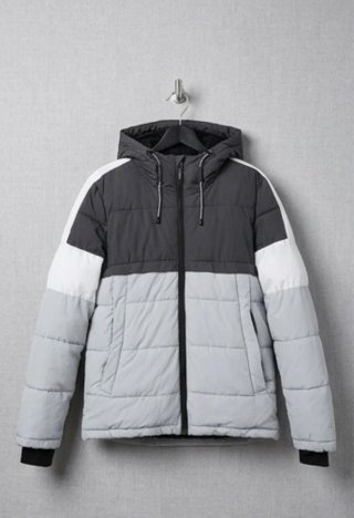 Chaqueta Tenth Bloques Gris Talla 12