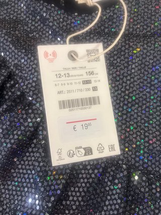 Vestido niña lentejuelas Zara Talla 12-13