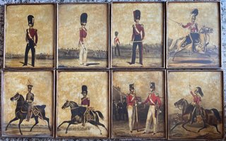 Lote 8 pinturas militares sobre madera – soldados