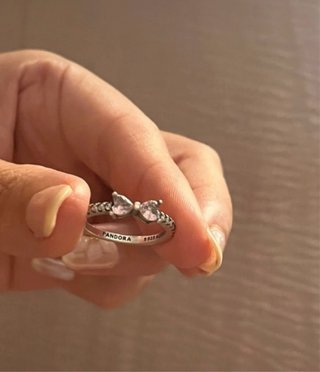 Anillo Pandora Plata y Circonitas Rosa
