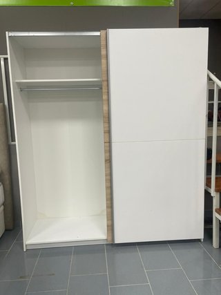 Armario 2 puertas correderas blanco y madera