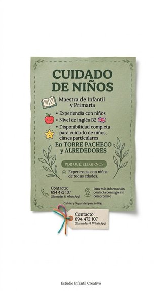 CUIDADO NIÑOS Y REFUERZO MAESTRA CON EXPERIENCIA
