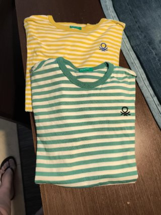 2 Camisetas Benetton Rayas Talla 3XL