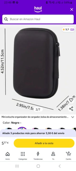 Mini Estuche organizador de cargador de móvil