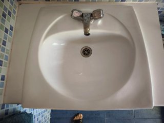 Lavabo completo con mueble azul