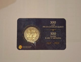 Moneda 2 Euro Conmemorativa Carlos V Bélgica 2021