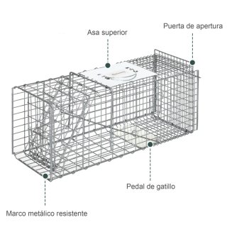 Gabbia pieghevole per animali vivi 66x24x30,5 cm