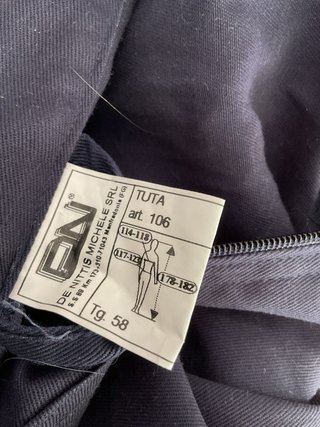 Tuta da lavoro uomo blu cotone tg 58
