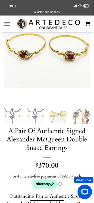Pendientes aro Alexander McQueen oro y rubí