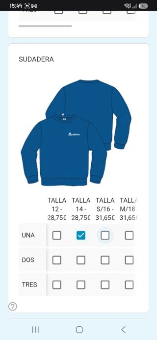 Uniforme Colegio Consolación talla 14