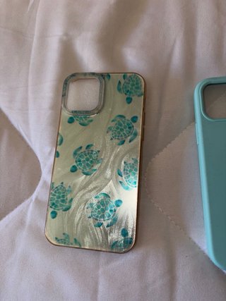 2 Fundas iPhone 12: Azul y Tortugas