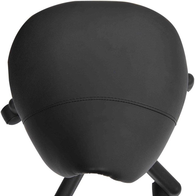 Sgabello Girevole a Forma di Sedia con Ruote, Sgabello per Parrucchieri ed Estetisti con Altezza Regolabile, Imbottito in Pelle Sintetica, Nero