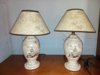 Pareja Lámparas Cerámica GERIMPORT Londres Vintage