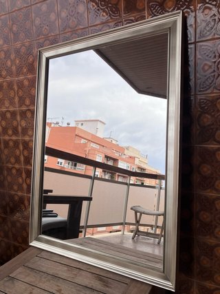 Espejo Marco Madera y Plata