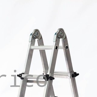 Escalera Telescópica Articulada Aluminio 3+3 Pestaña
