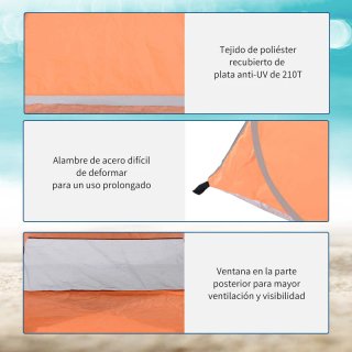 Tienda Playa Pop-Up 2-3 Personas Naranja