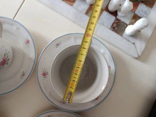 Lote 6 tazas de desayuno con platillos