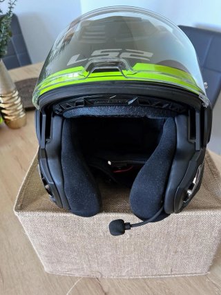 Casco Moto LS2 Negro y Amarillo Neón