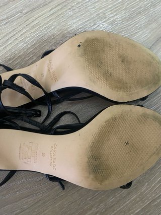 Sandalias Zara mujer tacón fino tiras