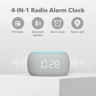 Radio despertador ANJANK bluetooth altavoz FM gris