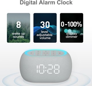 Radio despertador ANJANK bluetooth altavoz FM gris