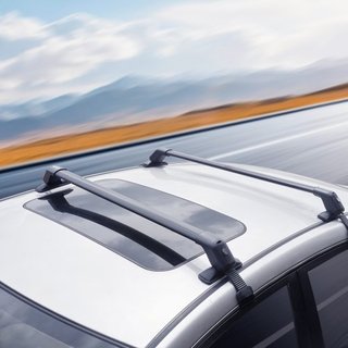 Barras Transversales de Techo Universales, Barras Transversales de Techo de Aluminio, Se Adaptan a Techos sin Rieles Laterales, Capacidad de Carga de 70.3 kg, Barras Transversales Ajustables para ...