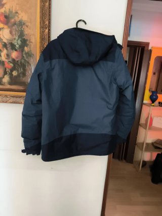 Chaqueta impermeable invierno azul naranja