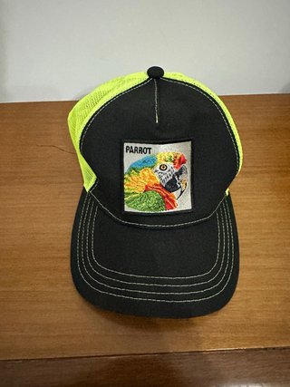 Cappello con stampa pappagallo