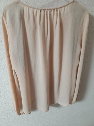 Blusa Zara Talla L/40/12 Negra y Beige