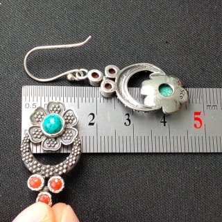 Pendientes Plata 925 Coral y Turquesa