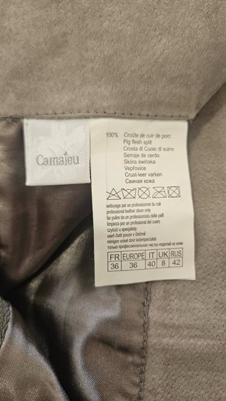 Minifalda Camieu ante beige Talla 36