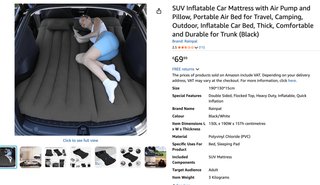 Colchón Hinchable Coche SUV Rainpal