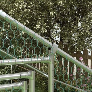Gallinero para Gallinas de Exterior, 3X2X2 M 6 M² Recinto para 6-8 Gallinas en Acero Galvanizado, Jaula para Pollos con Techo Impermeable Anti-Uv Comedero Cerradura para Pequeños Animales Conejos ...