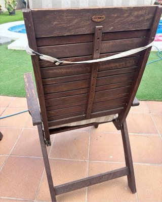 2 Sillones Plegables Madera y Tela