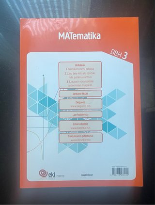 Libros Matemáticas DBH 3 – EKI