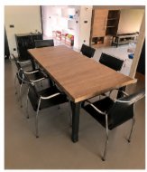 Mesa comedor 2m + 6 sillas cuero