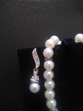 Conjunto de mujer plata y perlas