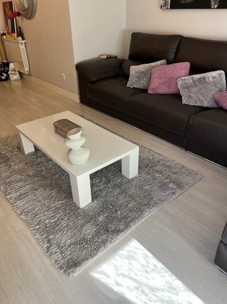 Alfombra moderna salón gris de pelo semilargo