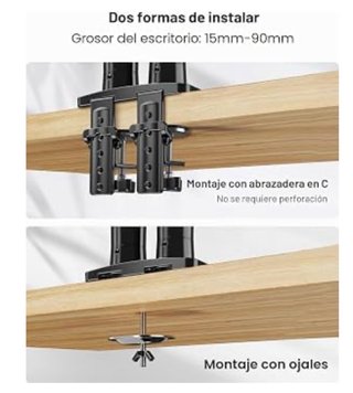 Supporto Doppio Monitor da Scrivania 13-32 Pollici
