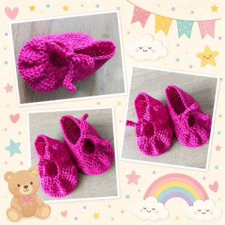 Merceditas de bebé de ganchillo rosa