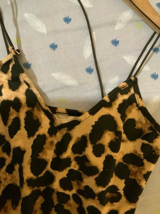 Vestito lungo leopardato elastico