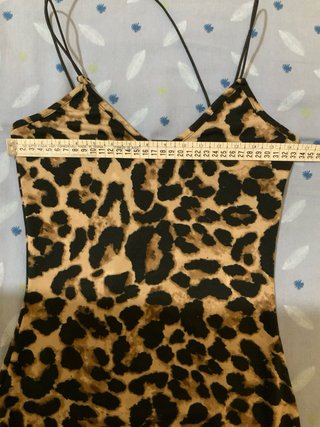 Vestito lungo leopardato elastico