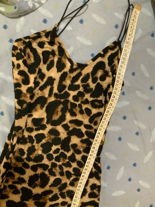 Vestito lungo leopardato elastico