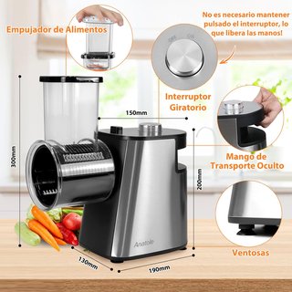Cortador Verduras Eléctrico Anatole 6 Cuchillas