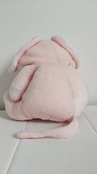 Peluche Elefante Rosa e Branco Grande – 45 cm