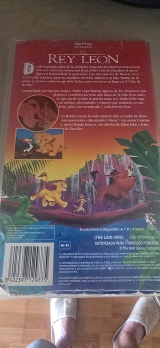 El Rey León VHS Clásicos Disney Español